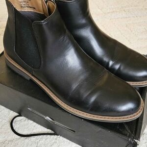 Black Leather Chelsea Boots